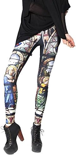 Home4Garden HG Sexy Work Out Cathedral Printed Full Length Cotton Active Leggings Joggers Gym Fitness