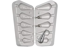 FISHING4U Pera Plomo Pesca Peso Molde 5 en 1 20-30-40-50-60 g/Carpa Pesca En Barco …