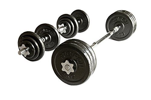 PROIRON Hantel 20kg der Gusseisen Einstellbaren Handgewicht Set mit Festen Hantel Griffe, Stange Hantel Manuell Gewechselt, Perfekt für Körperaufbau, Fitness Gewichthebung, Trainining Home Gym - 9