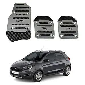 Oshotto 3 Pcs Non-Slip Manual CS-373 Car Pedals Kit Sports Pad Covers Set Compatible with Ford Freestyle (Silver)