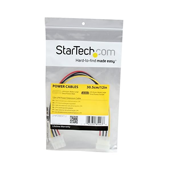 StarTech.com Cable de 30cm de Extensión de Alimentación Corriente Molex LP4 - 4 pines Macho a Hembra - Image 5