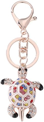 Yibenwanligod Lovely Rhinestone Sea Turtle Key Chain Organizer Handbag Purse Pendant Turtle
