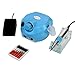 Belle Blue Professional Nails Salon Manicure Pedicure Electric Acrylic Nail Art Drill File Machine Kits with 6 Bits + Pedal 220V from UK-UK Plug - Valentines Gift