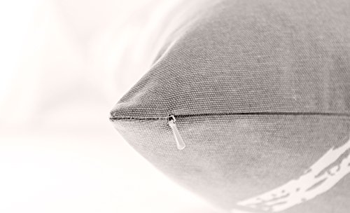 TreeWool®, (2er Pack) Quadratisch Geometrische Design Baumwolle Dekoratives Kissenbezüg (Grau, 45 x 45 cm) - 4