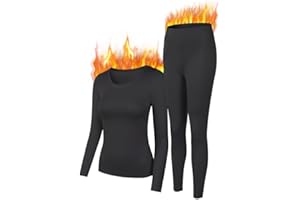 YADIFEN Thermal Underwear Set Womens Ultra Soft Base Layers Warm Ladies Long Sleeve Tops & Long Johns Fleece Lined Leggings For Winter,Ski,Indoor,Outdoor
