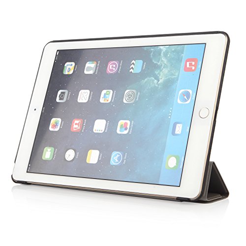 iHarbort® Apple iPad Air 2 Hülle – Slim Smart Cover Case Leder Tasche Hülle Etui Schutzhülle Ständer für iPad Air 2, mit Schlaf / Wach-up-Funktion (iPad Air 2, grau) - 2