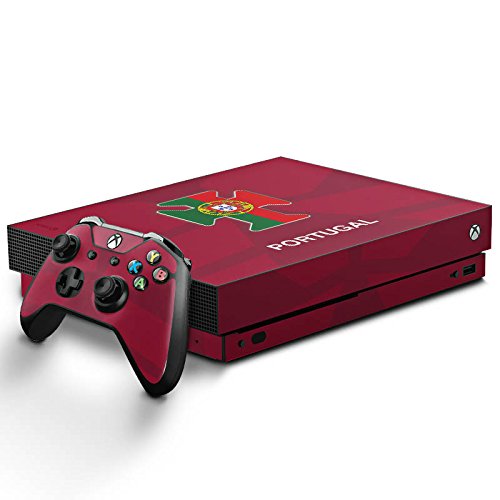 Microsoft XBox One X Folie Skin Sticker aus Vinyl-Folie Aufkleber Portugal Em Trikot Fussball Football