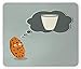 Produktbild SHAQ Cookie Mouse Pad, Smiling Cookie Thinking of Milk in a Glass Daydreaming, Standard Size Rectangle Non-Slip Rubber Mousepad, Grey Teal Ivory Amber and Pale Taupe