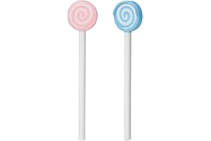 YKL Kids Tongue Cleaner Brush -Lollipop Shape Tongue Scraper for Toddler Children Pink,Sky Blue (2 Packs)