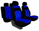 Die Bezüge sind sitzheizung- und airbaggeprüft. Farben: grau, schwarz, grün, hellrot, dunkelrot, blau. Komplett besteht aus: Sitzbezügen (Vordersitze und hintere Sitzbank)+ 5 Kopfstützen + Montagehäckchen. Made in UE.