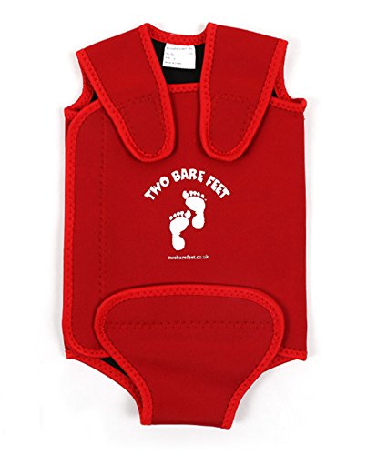 Two Bare Feet Baby Wrap Swimsuit / Baby Warmer Wetsuit - Girls & Boys - 0-24 Months (6-12 Months, Red)