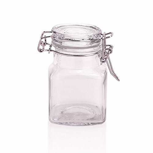 versandfuxx24 – 10 einfache eckige Gewürzgläser 100 ml / Glasdosen mit Bügelverschluss - 4