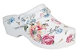 Beliebt, belastbar & bequem AWC Damen Clog Deko Line White Flower mit Absatz Gr. 37