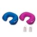 Produktbild nuzamas Set von 2 Reise Kissen - Soft Cover, einfach aufblasbar leicht u Nackenkissen für Flugzeug, Camping, Blau und Hot Pink, Auto Rides - Built in Ultra Compact Tragetasche enthalten
