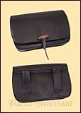 Ledertasche, längliche Form, braun - Geldbeutel - Gürteltasche - Mittelalter - Wikinger - LARP