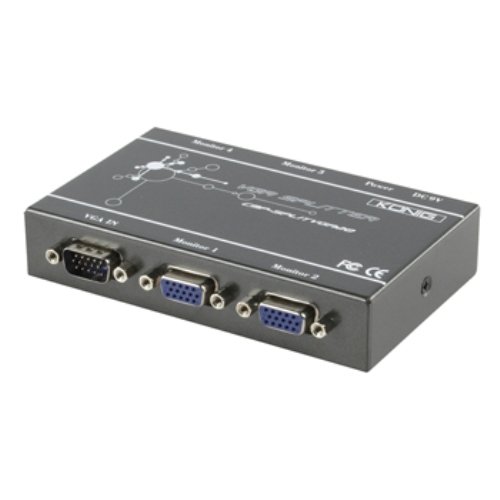 KOENIG 4 fach professioneller VGA Splitter verteiler HD SVGA XGA monitor display CRT LED