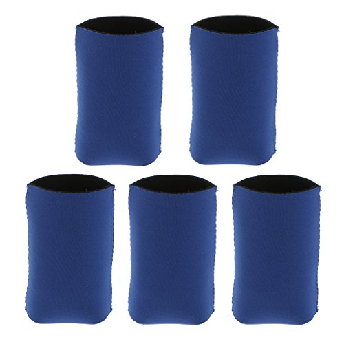 5x Neopren Kühl Bier Getränkeflasche Blechdose Hülsenhalter können Kühler - Blau, 3,94 x 4,33 Zoll