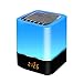 Produktbild BouT Bluetooth-Lautsprecher-Wecker, Musik-Player-Uhr, LED-Touch-Sensor, dimmbar, mehrfarbiges Nachtlicht, Sonnenaufgangswecker für schwere Schläfer, USB-Ladefunktion blau