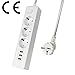 Produktbild TOP-MAX 3 Fach Verlängerungskabel Steckdosenleiste Überspannungsschutz mit 1.8M Kabel 3 USB Mehrfachsteckdose Steckdosen Schukostecker Kindersicherung für iPhone iPad Tablet …