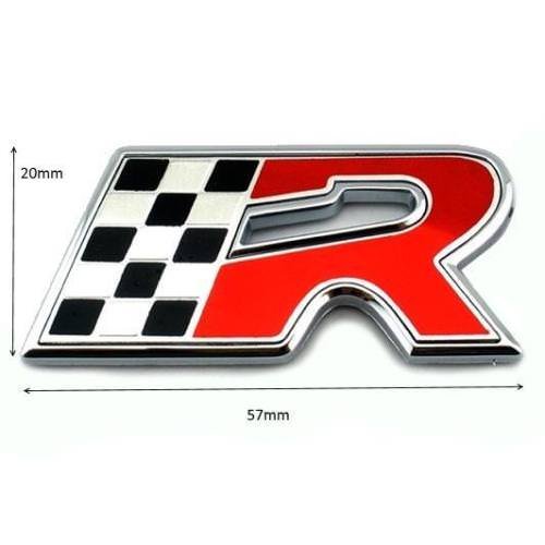 Carbon-Genetics Chrome And Red Cupra Metal R Logo Badge Emblem Stick On Leon Ibiza