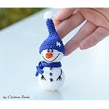 Amigurumi Schneemann, Häkelarbeit Weihnachtsbaum, Bürodeko, cooles Winter Urlaub Geschenk