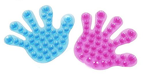 dealglad® 3 PVC Kunststoff, starkes Magic doppelseitig Vakuum Saugnapf Sucker (zufällige Farbe), plastik, Palm, 13 x 10cm(Palm) / 12 x 7cm(Feet) - 2