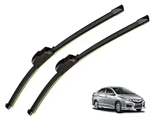 Auto Hub Frameless Car Wiper Blades Compatible with Honda City - Set of 2,(D-22,P-14)