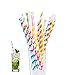 Produktbild Ponangaga Papier Trinkhalm Bunte Trinken Dekoration Strohhalm 200Pcs Einweg Strohhalme Papierstrohhalme 8 Farben Papiertrinkhalme für Kinder Geburtstag Hochzeit Babytaufe Party