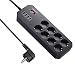 Produktbild db DBPOWER 8-fach Steckdosenleiste mit 4 USB-Anschlüssen 4000W 250V Mehrfachsteckdosen mit Schalterfunktion 8 Steckdosen mit USB-Ladegerät für Smartphones Tablets für Wandmontage geeignet (1.8M, Schwarz)