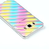Hülle Samsung Galaxy J7 2016,Galaxy J7 Hülle Silikon,Galaxy J7 2016 Schutzhülle,Felfy Ultra Slim Ultradünn Case Soft Gel Weich Flexibel TPU Silikonhülle mit IMD Doppelseitig Plating Farbe Gradient Farbe Design Durchsichtig Klar Protective Scratch Resistant Bumper Handytasche Case Back Cover für Samsung Galaxy J7 2016 [Diagonale Streifen] + 1x Silver Stylus+ 1x Bling Dust Plug [Zufällige Farbe] - 6
