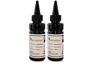 Natureinks 200ml Universal Refill Black Ink dye kit Bottles for CISS or Refillable Cartridge