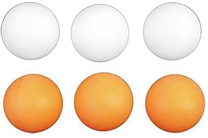 EELABPER N-K PULABO Tischtennisbälle Kunststoff Ping Pong Bälle für Amateure Unterhaltung 40mm Durchmesser Orange, Weiß 6Pcs Langlebig und nützlich Beliebt