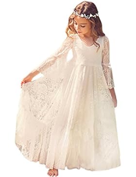 Mädchen Prinzessin Kleid Spitzen Blumenmädchen Kleid Festkleid 100-155CM MisShow