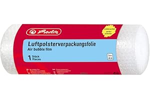 Herlitz 11387255 Folia Bąbelkowa, Zwinięta 1 rolka 5 m x 40 cm, Przezroczysty