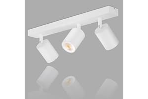 ‎ZMH ZMH LED Deckenleuchte Weiß Deckenstrahler: GU10 Deckenlampe Spots 3 Flammig 350°Schwenkbar Deckenspots Modern Flurlampe Industrial Wandstrahler für Wohnzimmer Schlafzimmer Küche Ohne Leuchtmittel