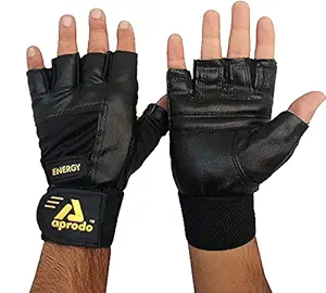 APRODO Energy Fitness Gym Gloves with Wrist WRAP, Free Size