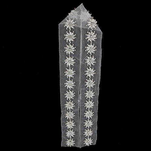 MagiDeal Perlen Borte Spitzenborte Spitzenband Besatz Kleidung Nähen Hochzeit Deko DIY – Farbe 3, 97cm - 7