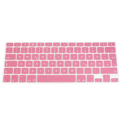 Incutex QWERTZ Silikon Tastaturschutz Tastenschutz Kratzschutz für MacBook (deutsche Tastenfolge) Pink - 4