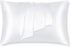 LULUSILK Kissenbezug, 100 % reine Seide, 16 Momme, mit verdecktem Reißverschluss, schont Haut und Haare, 1 Stück 40 x 60 cm weiß