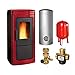 Produktbild Extraflame KomplettLilianaIdroBord Liliana Idro Bordeaux wasserführender Pelletofen Komplett-Set