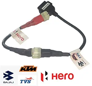 Robostore India RSI Universal OBD OBD 2 Bike Scanner Cable for Hero Bajaj KTM TVS Suzuki Yamaha Royal Enfield & All Other 2 Wheeler Having ECU Hero + Bajaj KTM TVS (2 in 1 Cable)
