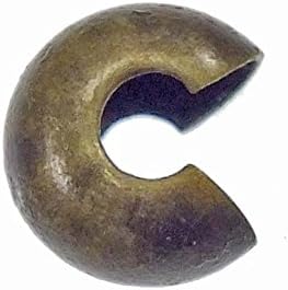 5mm Crimp Cover Findings - Antique Brass Plated - 50pk