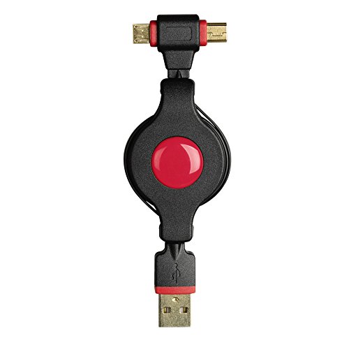 Hama 2-in-1 mini-/micro-USB 2.0 Kabel vergoldet aufrollbar 0,75m - 3