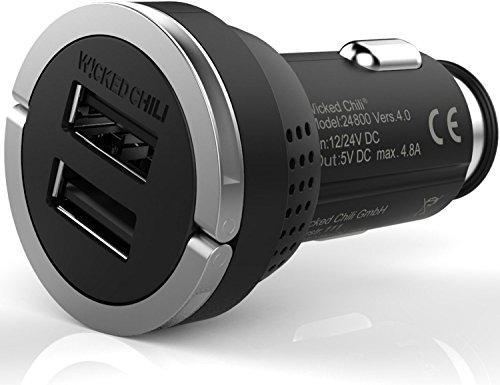 Wicked Chili Turbo-ID 4800mA / 24W Dual USB KFZ-Ladegerät für Samsung Galaxy, Note, Tab, S8, S8+, S7, S7 Edge, S6, Note Edge, Note 4, Pro, A, S Handy und Tablet (4.8 A Multi Port, V4.0) - 7
