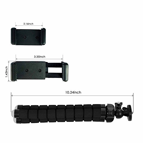 Rhodesy RT-02 Flexible Octopus Style Stativ-Halter mit Bluetooth-Fernbedienung fÃ¼r Kamera, jedes Smartphone mit Clip