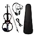 Produktbild WGE Violine Volle Größe 4/4 Massivholz Silent Electric Violine Ahorn Korpus Ebenholz Griffbrett Heringe mit Violine Zubehör,WineRed