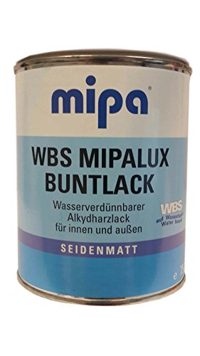 Mipa WBS Mipalux Buntlack Alkydharzlack Seidenmatt 375 ml inne & Außen Farbton Wählbar, Farbe (RAL):RAL 9007 Graualuminium