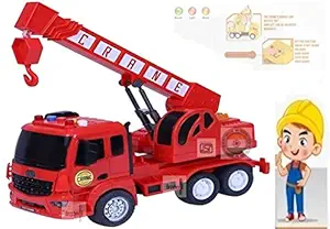 FRATELLI Big Size Exclusive Toys for Kids|Boys|Girls with Lights and Music (Pull and Push Vehicle Crane Toy for Kids, Friction Power Toy Trucks for 3+ Years Old Boys and Girls, Light & Sound Truck)