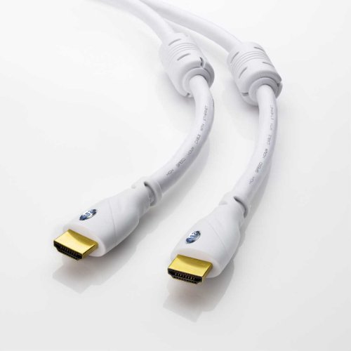 Kab24® HQ LongRange HDMI Kabel weiss (AWG24), Ethernet, ARC, Ferrit, Goldkontakte, langes HDMI Kabel (10m)