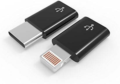 Nebulacc Lightning to Micro USB Adapter for iOS Apple Type C USB Devices Including Chromebook Pixel, Nexus 5, Nexus 6P etc. [2 in 1 Pack]